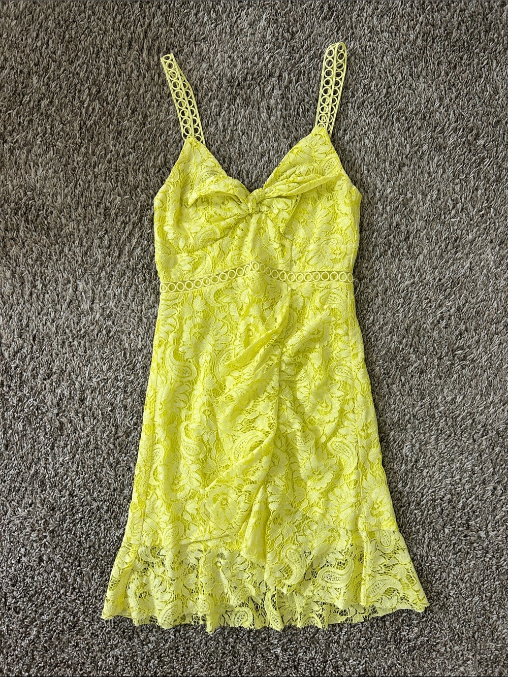 ASTR Yellow Lace Mini Dress
